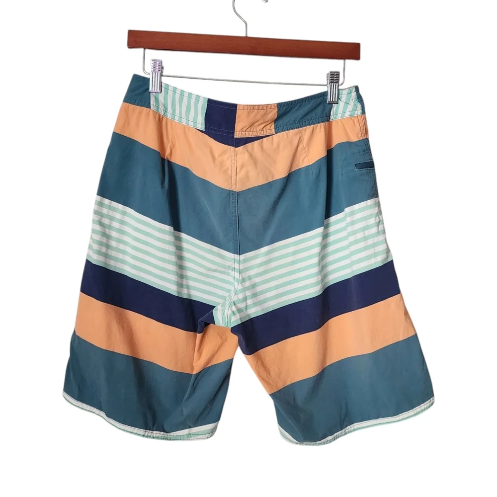 PATAGONIA Men's Multicolor Swim Shorts board shorts blue orange stripe‎ size 32